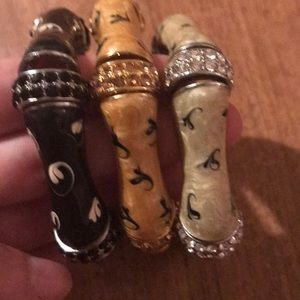 Bracelet Set Gold, Black& Silver 3-Great Condition